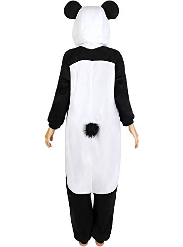 Funidelia | Disfraz de Oso Panda Onesie para Hombre y Mujer Talla XL ▶ Animales, Oso - Color: Blanco - Divertidos Disfraces y complementos para Carnaval y Halloween