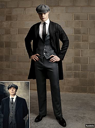 Funidelia | Disfraz de Tommy Shelby - Peaky Blinders para Hombre Talla M ▶ Años 20, Películas & Series, Gangster - Color: Negro - Divertidos Disfraces y complementos