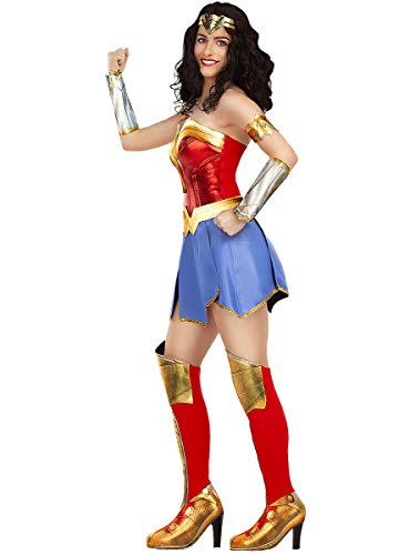 Funidelia | Disfraz de Wonder Woman Oficial para Mujer Talla M ▶ Mujer Maravilla, Superhéroes, DC Comics, Liga de la Justicia - Color: Multicolor - Licencia: 100% Oficial