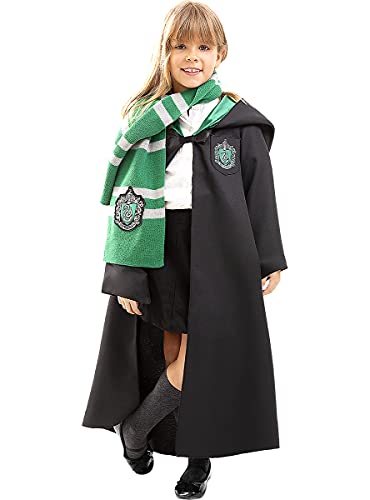 Funidelia | Disfraz Slytherin Harry Potter Oficial para niño y niña Talla 10-12 años ▶ Hogwarts, Magos, Películas & Series - Color: Negro - Licencia: 100% Oficial