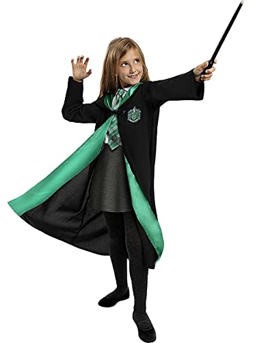 Funidelia | Disfraz Slytherin Harry Potter Oficial para niño y niña Talla 10-12 años ▶ Hogwarts, Magos, Películas & Series - Color: Negro - Licencia: 100% Oficial