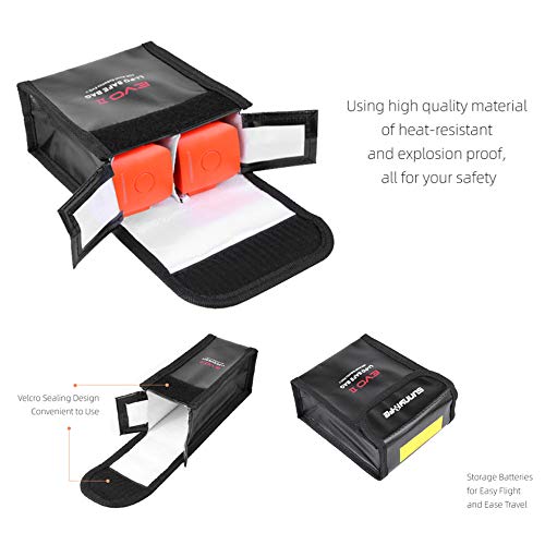 Funien Estuche para batería Autel EVO II, Reemplazo Autel EVO II Drone Lipo Estuche para batería Estuche Resistente al Fuego Estuche Resistente a la batería Estuche Protector 3