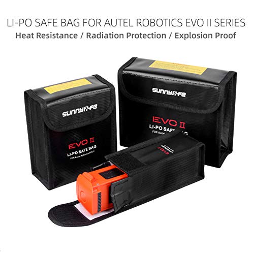 Funien Estuche para batería Autel EVO II, Reemplazo Autel EVO II Drone Lipo Estuche para batería Estuche Resistente al Fuego Estuche Resistente a la batería Estuche Protector 3