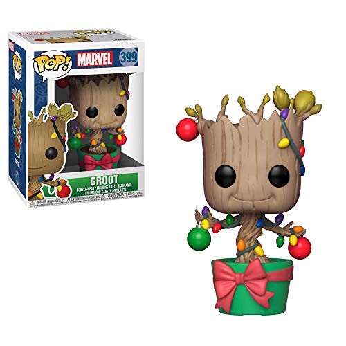 Funko 33982 POP Bobble: Marvel: Holiday Groot w/ Lights and Ornaments