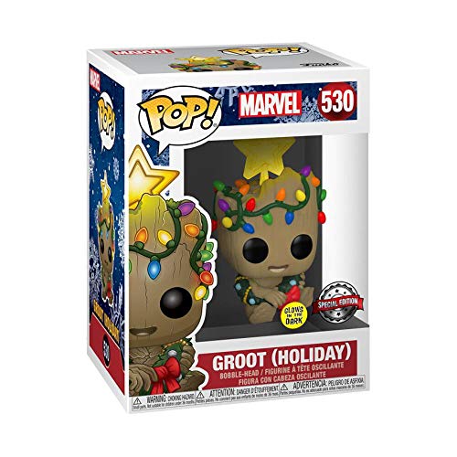 Funko 51270 Pop! Marvel: Groot (Holiday Glow in the Dark Special Edition) #530