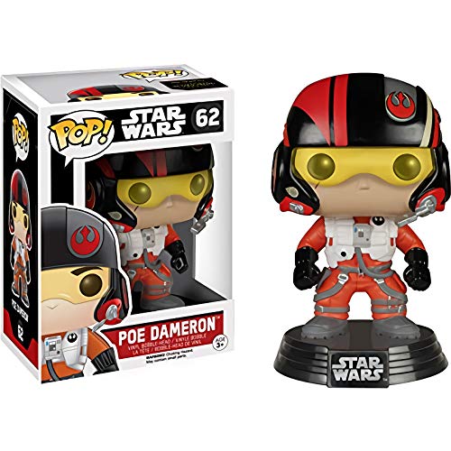 Funko Poe Dameron: Figura de vinilo de Star Wars x POP! y 1 paquete protector gráfico de plástico PET [#062 / 06222 - B]