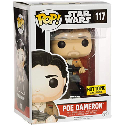 Funko Poe Dameron (Hot Topic Exc) Figura de vinilo pop y 1 paquete protector gráfico compatible (09624 - B)