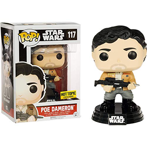 Funko Poe Dameron (Hot Topic Exc) Figura de vinilo pop y 1 paquete protector gráfico compatible (09624 - B)