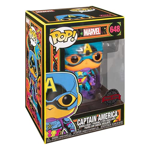 Funko- Pop Marvel Black Light Captain America Juguete coleccionable, Multicolor (48845)