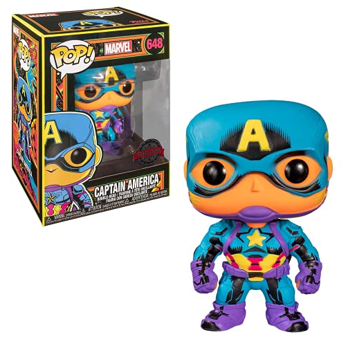 Funko- Pop Marvel Black Light Captain America Juguete coleccionable, Multicolor (48845)