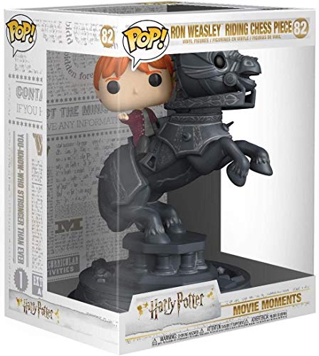 Funko- Pop Vinyl: Movie Moments: Harry Potter S5: Ron Riding Chess Piece Figura Coleccionable, Multicolor, única (35518)