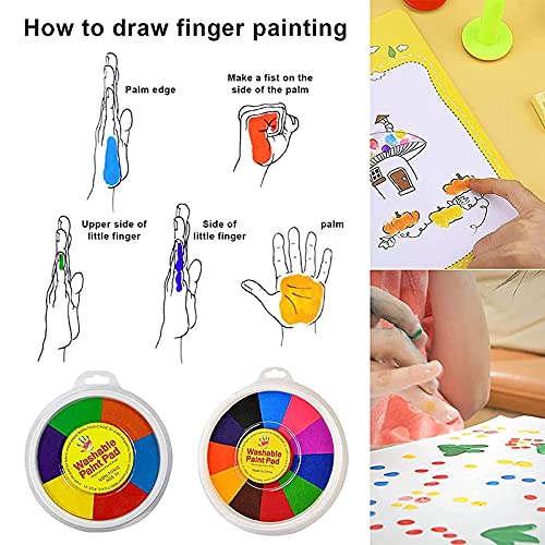 Funny Finger Painting Kit, Finger Painting Kit,Finger Painting Kit Finger Drawing,Finger Painting for Toddlers (12 colors-With Finger Painting Book)