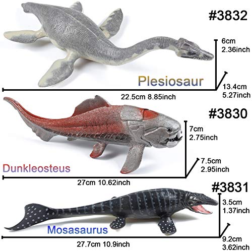 FUNSHOWCASE Prehistorico Mar Vida Dinosaurio Juguete Figuras Educativo Realista Plástico Estatuilla De Set de Juego Lote 5-Piece Tylosaurus Deslizante Diente Dunkleosteus Mosasaurus Plesiosauro