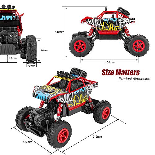 FunsLane Coches a Control Remoto, 1:20 de Alta Velocidad, Todoterreno, Carreras rápidas sobre orugas, 2,4Ghz para niños, vehículo de Carreras electrónico, camión, Juguete, niños