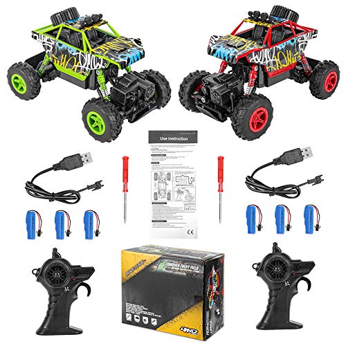 FunsLane Coches a Control Remoto, 1:20 de Alta Velocidad, Todoterreno, Carreras rápidas sobre orugas, 2,4Ghz para niños, vehículo de Carreras electrónico, camión, Juguete, niños