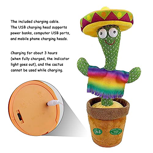 Furado Juguete De Peluche En Forma De Cactus Bailarin, Juguete De Cactus Bailando Con 120 Canciones En Inglés, Cantando Y Grabación Interesantes Juguetes Educativos De Educación Temprana