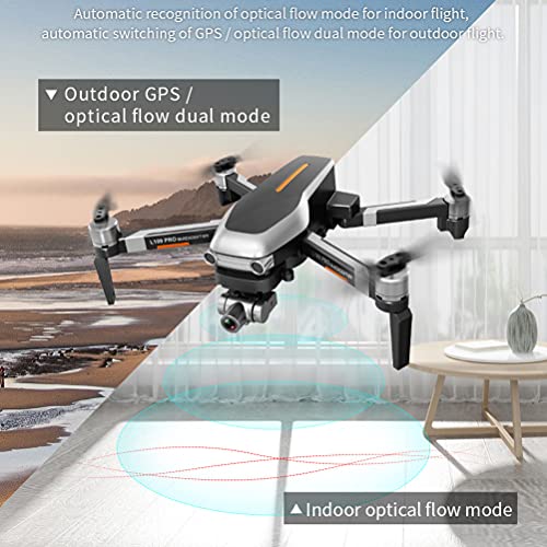 FXQIN RC Quadcopter para Adultos, Drone, GPS Dron con cámara 4K HD, Drone FPV WiFi 5G, Cardán mecánico 2 Ejes, Resistencia al Viento de Nivel 7, Zoom de 50x, 2 baterías