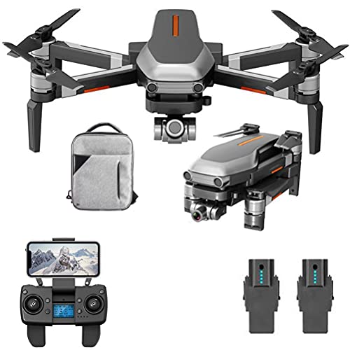 FXQIN RC Quadcopter para Adultos, Drone, GPS Dron con cámara 4K HD, Drone FPV WiFi 5G, Cardán mecánico 2 Ejes, Resistencia al Viento de Nivel 7, Zoom de 50x, 2 baterías