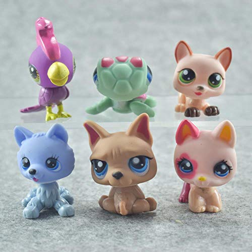 fyb 24pcs / Set Mini Little Animal Dolls Rare Pet Shop Figuras de acción Tiger Littlest Cat Dog Dachshund Collie Cat Patrulla Canina Toy, B -24pcs