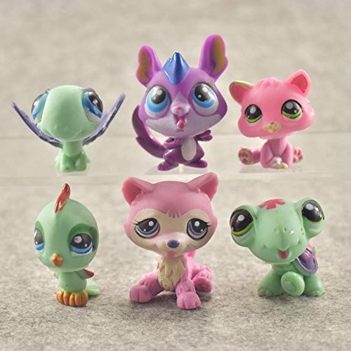 fyb 24pcs / Set Mini Little Animal Dolls Rare Pet Shop Figuras de acción Tiger Littlest Cat Dog Dachshund Collie Cat Patrulla Canina Toy, B -24pcs