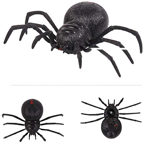 Fyeep Araña controlada a Distancia, artículo de Broma de luz de araña Gigante, tarántula RC Spider Araña Gigante de Control Remoto 19 cm para decoración de Halloween