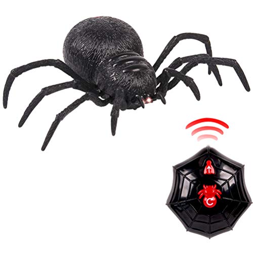 Fyeep Araña controlada a Distancia, artículo de Broma de luz de araña Gigante, tarántula RC Spider Araña Gigante de Control Remoto 19 cm para decoración de Halloween