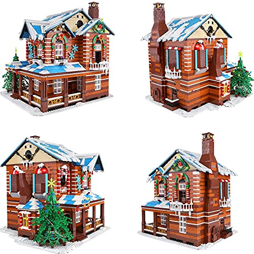 FYHCY Modelo de casa navideña, Mold King 16011, casa navideña de Pan de Jengibre con luz y música, 3693 Piezas sujeción Bloques construcción Juego construcción Compatible con Lego Christmas House