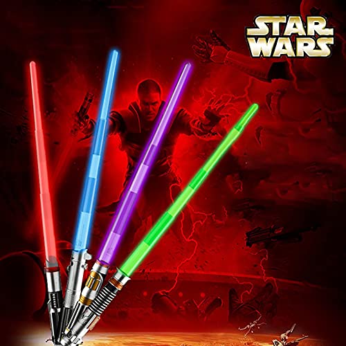 FYHCY Star Wars Sable Scream ElectróNica Tipo TelescóPico Doble Sable Multicolor Espada Ligera con Efectos de Sonido Sables de Luz CumpleañOs Regalo Navidad MonocromáTico 4 Colores Purple