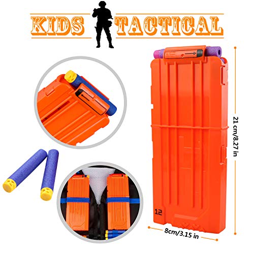 Gaflid Niños Chaleco Táctico, 2 Kit de Chaleco Táctico N-Strike Elite Series Juguetes Tácticos con 80 Espuma Dardos, 2 Quick Reload Clips, 4 Bullet Wrist Bands, 2 Scarf Mask, 2 Gafas