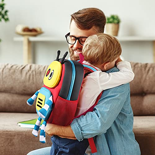 GAGAKU® Mochila infantil para niños de 2 a 6 años con dibujos animados en 3D, de neopreno, para guardería, con correa para el pecho y correa antipérdida., 3 robots, S