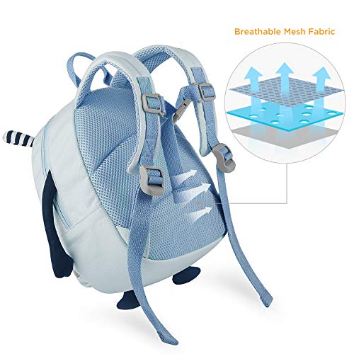 GAGAKU Niños Mochila 3D Animales Bolsa Preescolar Mochila con Correa de arnés de Seguridad - Azul