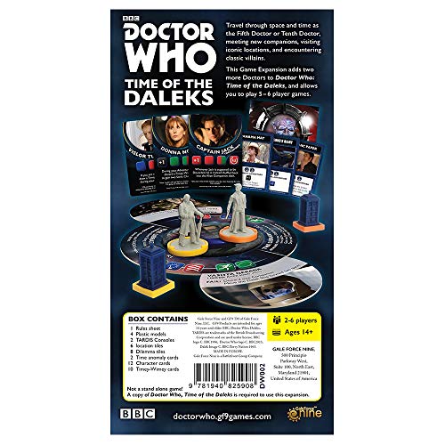 Gale Force Nine GF9DW002 Doctor Who: Time of The Dalek 5th & 10th Doctors Expansion, Multicolor