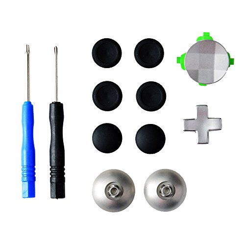 Gam3Gear 11 en 1 Reemplazo analógico de aleación de metal Thumbstick D-Pad Conjunto de botones direccionales para XBOX One Elite Controller con herramienta abierta