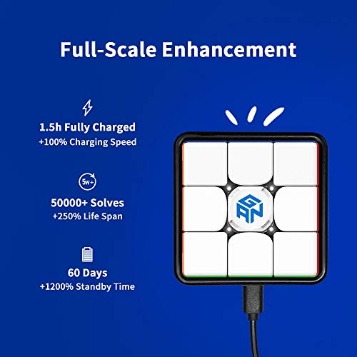 GAN 356 i v2 sin Stickers, 3x3 Smart Speed Cubo Seguimiento Inteligente Movimiento de Sincronización Paso con CubeStation App (Robot No Incluido)