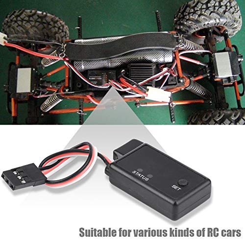 Gatuxe Traje Negro a Prueba de fallas, RC Fail Safe, Safe 4.8-6V Durable para Varios Tipos de Autos RC Posición de Bloqueo del Acelerador configurable Uso a Largo Plazo Protege el Auto de choques