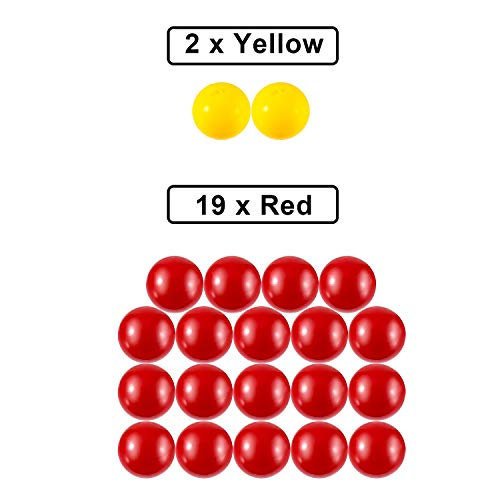 Gejoy 21 Piezas Juego de Canicas de Reemplazo 1 Juego de Bolas de Reemplazo Compatibles con Hipopótamos Hambrientos, 19 Bolas Rojas y 2 Bolas Amarillas