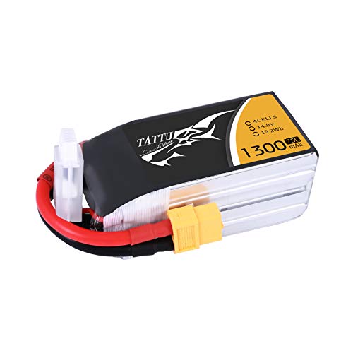 Gensace and Tattu 10002 - Lipo batería Pack 1300mAh 14.8V 75C 4S1P con XT60