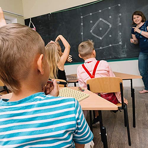 Geoboard de Madera, Montessori Juguete Creativo, Gráficos de Goma Corbata Placas de Uñas con Tarjetas de Actividad y Bandas de Goma,Educación Juguete,Inspire la Imaginación y Creatividad de Los Niños