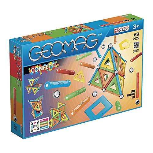 Geomag Confetti Construcciones magnéticas y juegos educativos, 68 piezas (00355), Multicolor