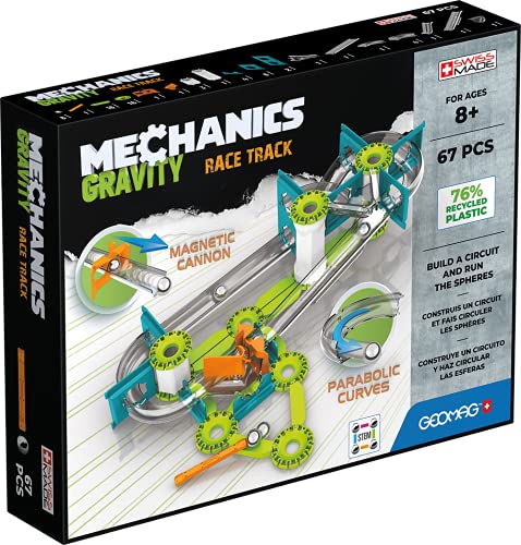 Geomag Gravity Race Track 67 pcs, Color Blanco, Verde, Naranja, Azul (760)