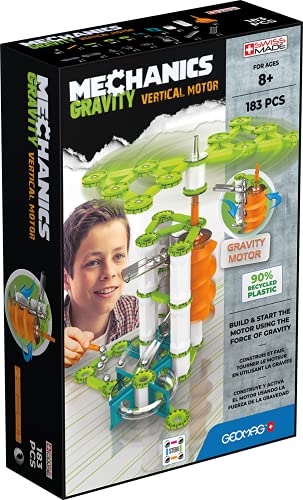 Geomag Gravity Vertical Motor 183 pcs, Color Blanco, Verde, Naranja, Azul (764)