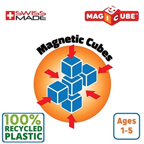 Geomag Magicube - Bloques de construcción magnética para niños, Green Line, Juguetes educativos de plástico 100 % Reciclado, 8 Cubos (54)