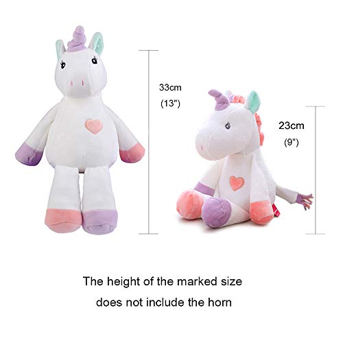 Georgie Porgy Peluche Unicornio Terciopelo Super Suave Osito de Peluche Animal Juguete Suave para Niños (Blanco Verde)