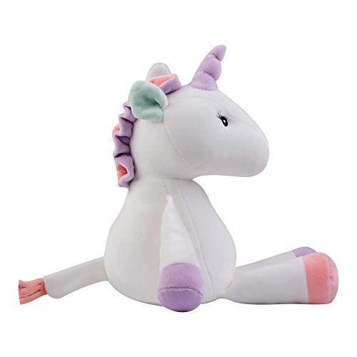 Georgie Porgy Peluche Unicornio Terciopelo Super Suave Osito de Peluche Animal Juguete Suave para Niños (Blanco Verde)