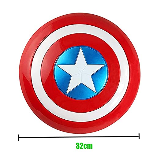 Getrichar Escudo de disfraz de Capitán América versión completa de metal Vengadores mano accesorios modelo decoración para adultos escudo para niños niño juego de rol juguete 32 cm