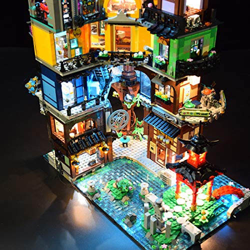 Gettesy Set de iluminación LED para Lego 71741 Ninjago City Gardens, iluminación LED compatible con Lego 71741 (no incluye el modelo)