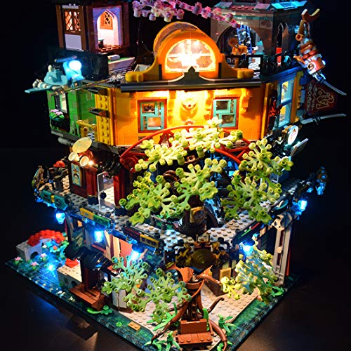 Gettesy Set de iluminación LED para Lego 71741 Ninjago City Gardens, iluminación LED compatible con Lego 71741 (no incluye el modelo)