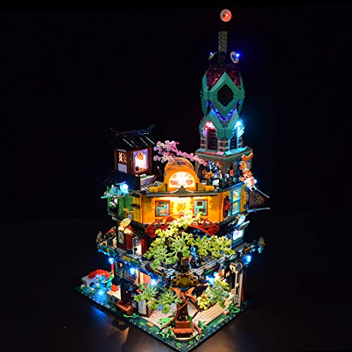 Gettesy Set de iluminación LED para Lego 71741 Ninjago City Gardens, iluminación LED compatible con Lego 71741 (no incluye el modelo)