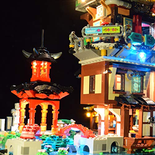 Gettesy Set de iluminación LED para Lego 71741 Ninjago City Gardens, iluminación LED compatible con Lego 71741 (no incluye el modelo)