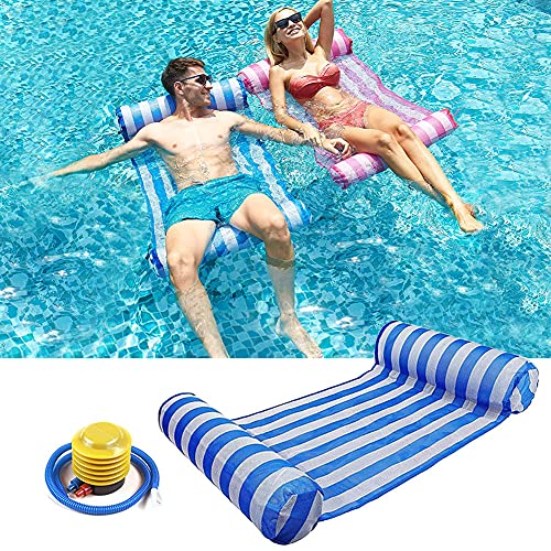 GEYUEYA Home Hamaca inflable, hamaca de agua, hamaca hinchable para agua, colchón de aire ultra cómodo, colchón de aire flotante, colchón de agua para adultos y niños, 120 kg (azul)